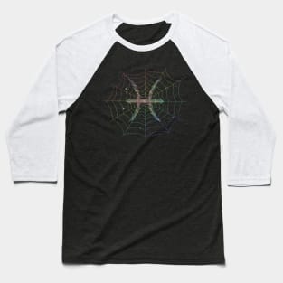 Rainbow Spiderweb Pisces Baseball T-Shirt